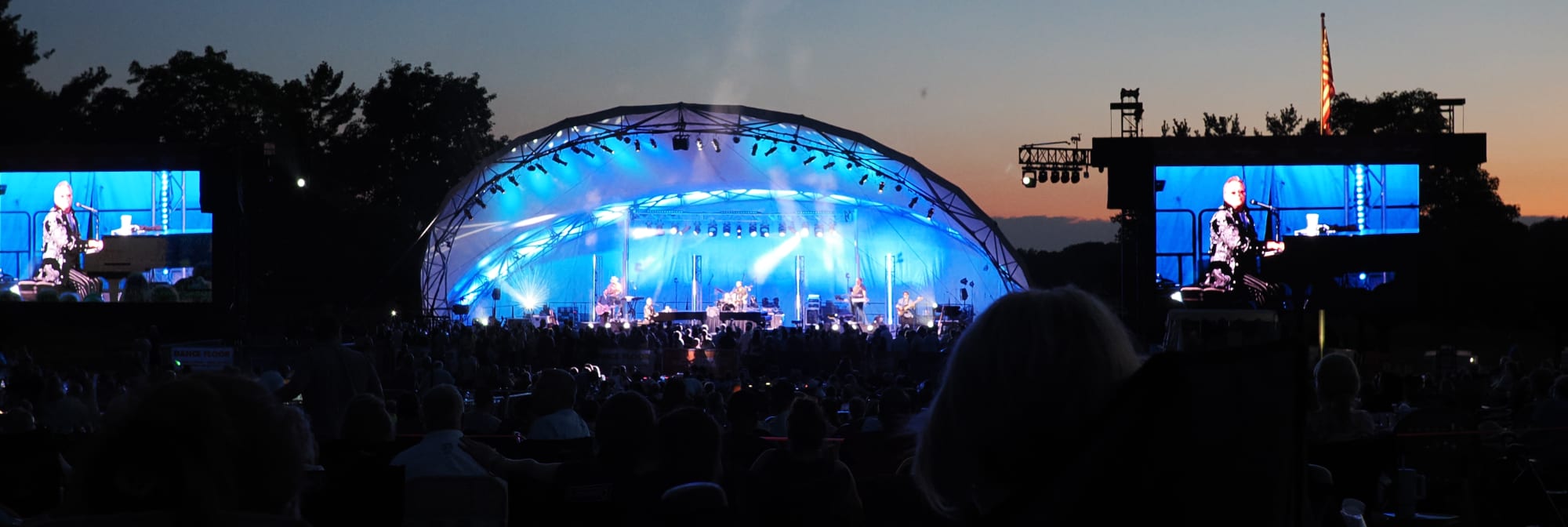 outdoor concert venue at sunset New York City